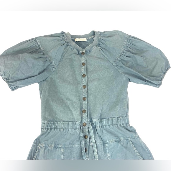 Ulla Johnson Blue Owen Puff Sleeve Jumpsuit Romper XS resort wear vacation FLAWS - Picture 10 of 14